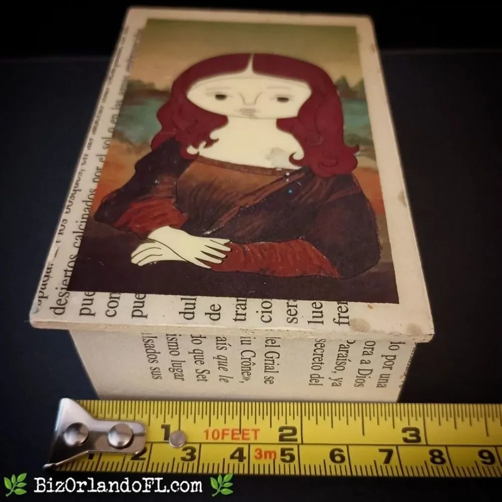 ARTISANAL GIFTS: Mona Lisa Style Handcrafted Lacquered Jewelry Box Small **NEW**